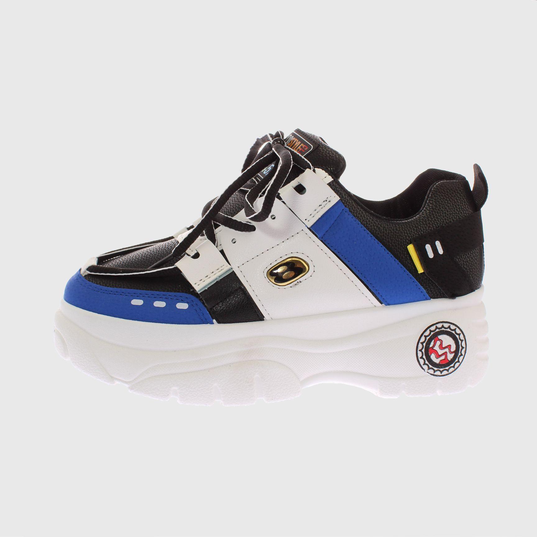 Zapatilla Plataforma Negro/Azul Vía Franca Mujer-1