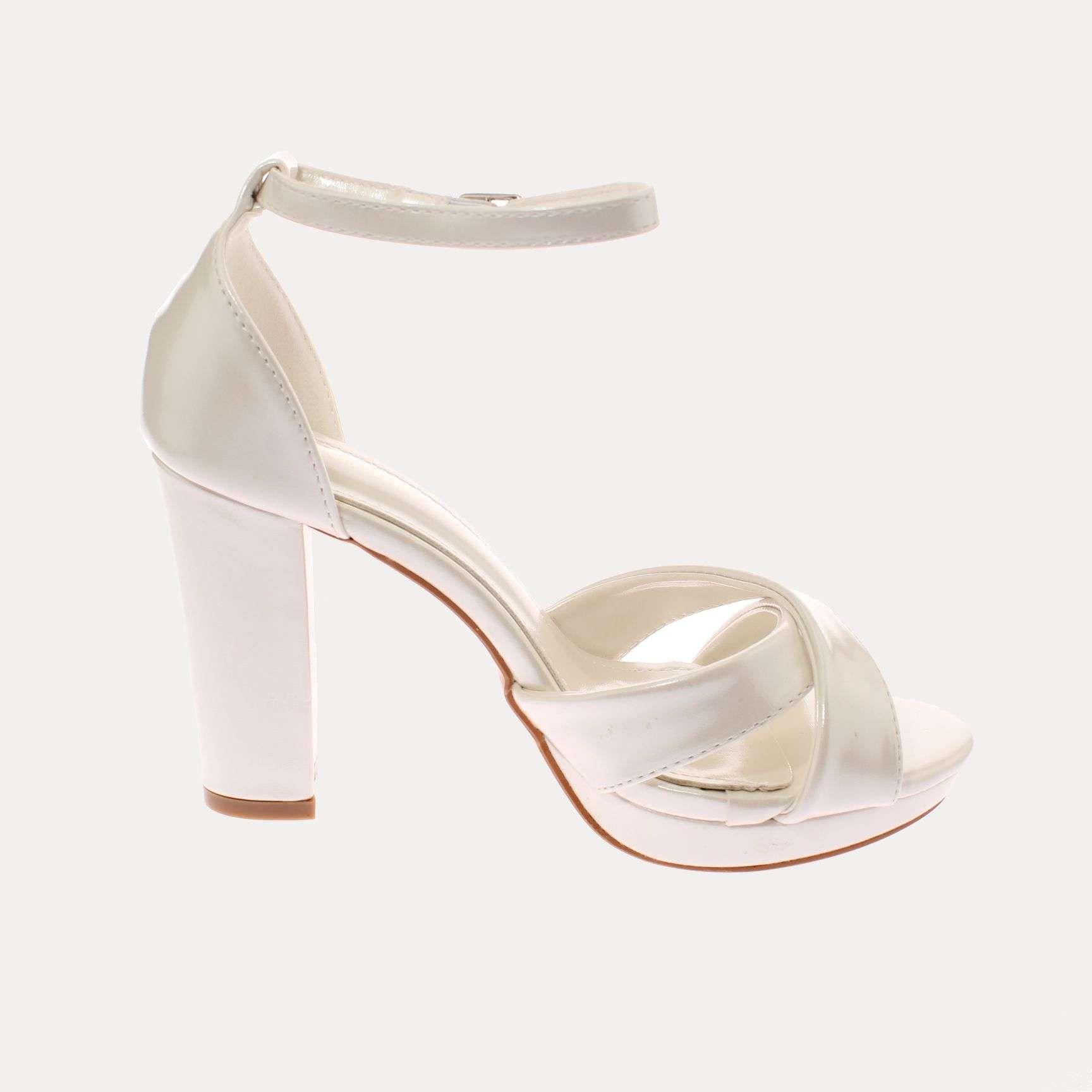 Zapato Tacón Blanco Vía Franca Mujer-3