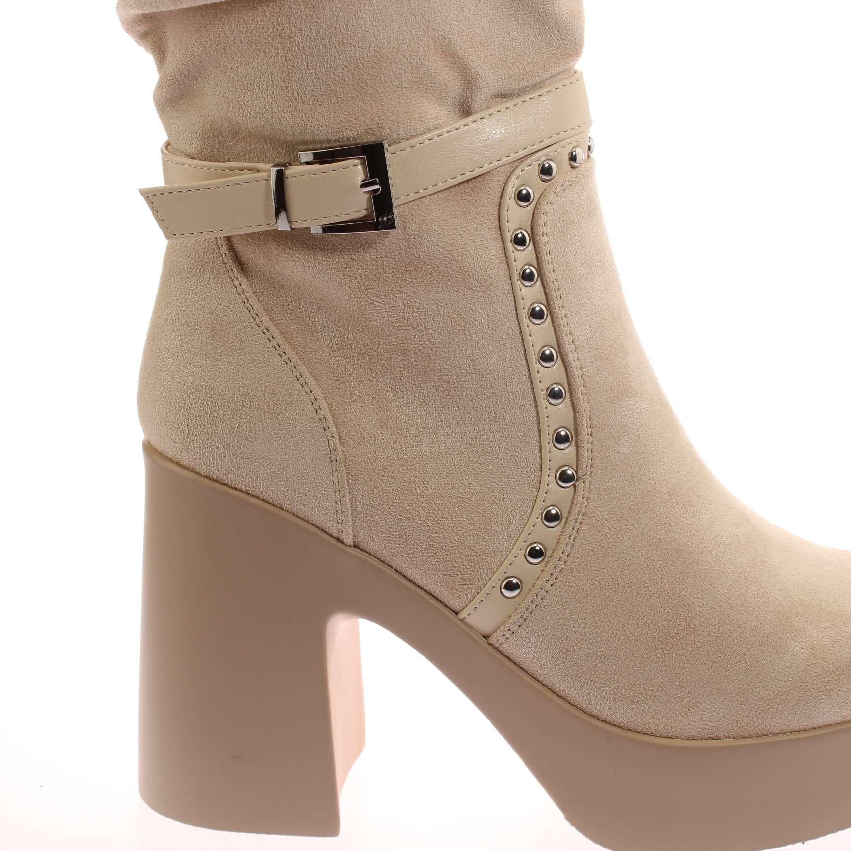 Bota Beige Vía Franca Mujer Art: 5PG2431311KHAKI-4