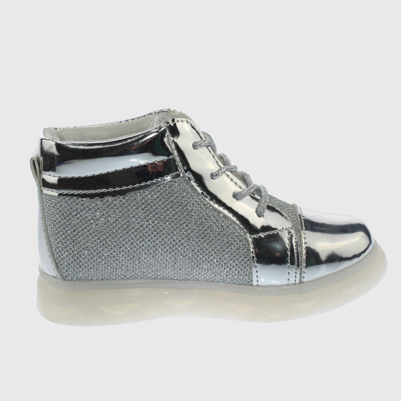 Zapatilla Con Luces Plata Vía Franca Niña-2