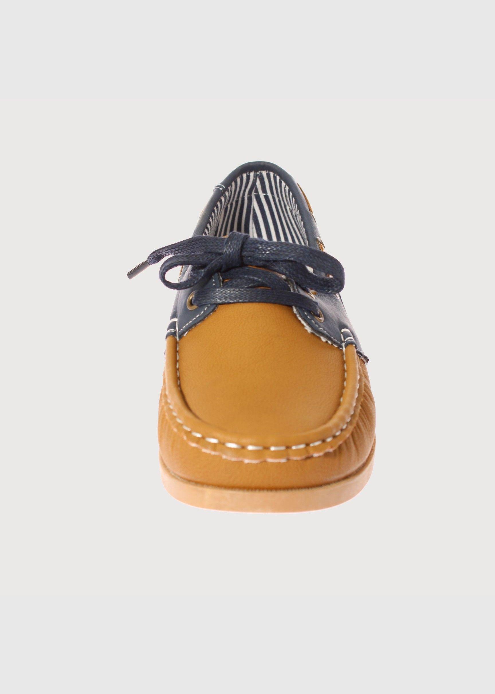 Mocasín Café Claro Vía Franca Mujer Art: 5LO450CAMELNAVY-2
