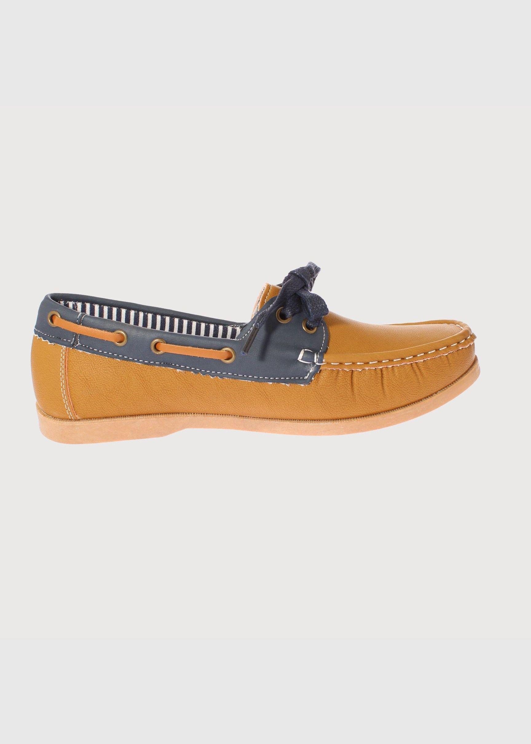 Mocasín Café Claro Vía Franca Mujer Art: 5LO450CAMELNAVY-3
