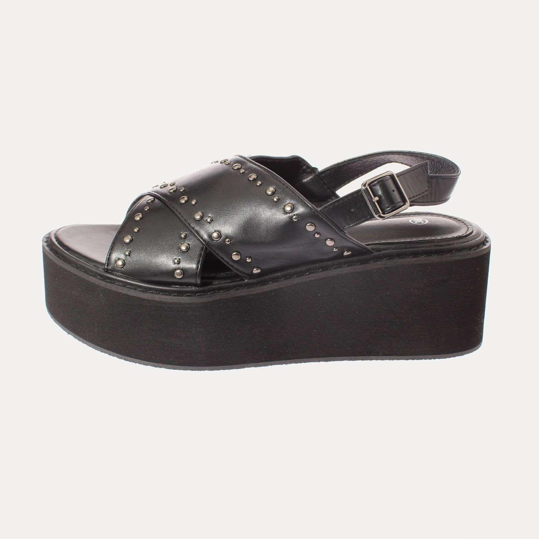 Sandalia Plataforma Negro Vía Franca Mujer Art: 52109B30874BLACK-1
