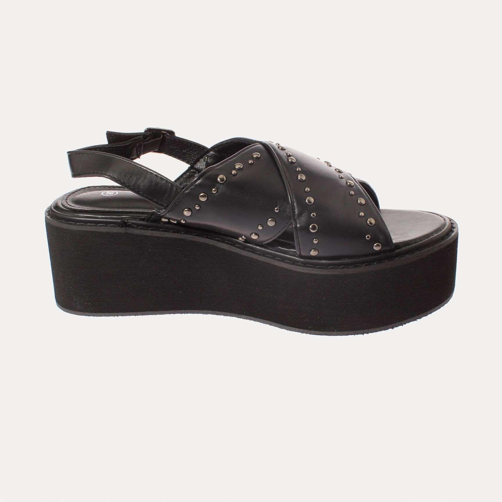 Sandalia Plataforma Negro Vía Franca Mujer Art: 52109B30874BLACK-3