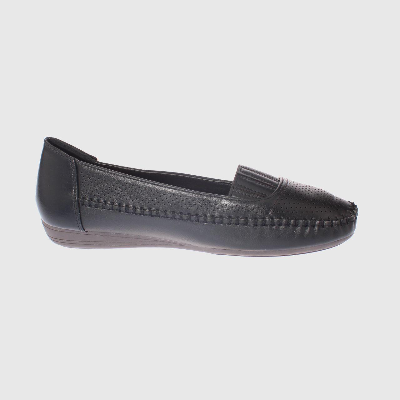 Mocasín Negro Vía Franca Mujer-3