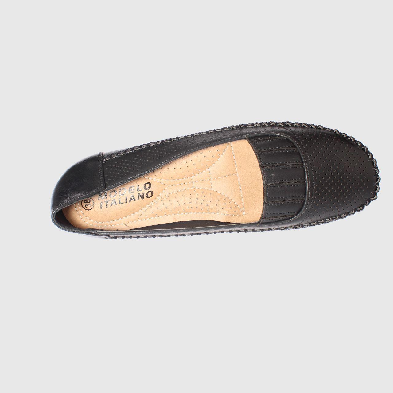 Mocasín Negro Vía Franca Mujer-5