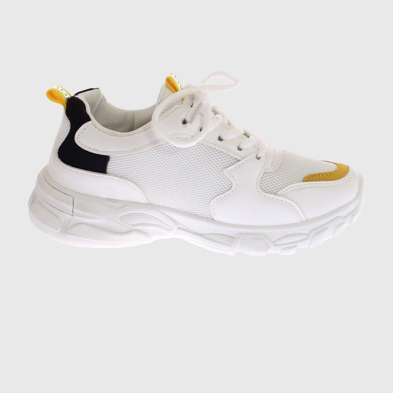 Zapatilla Blanco/Amarillo Vía Franca Mujer-2