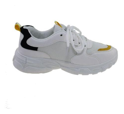 Zapatilla Blanco/Amarillo Vía Franca Mujer-6