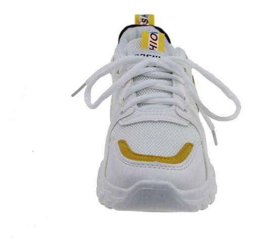 Zapatilla Blanco/Amarillo Vía Franca Mujer-7