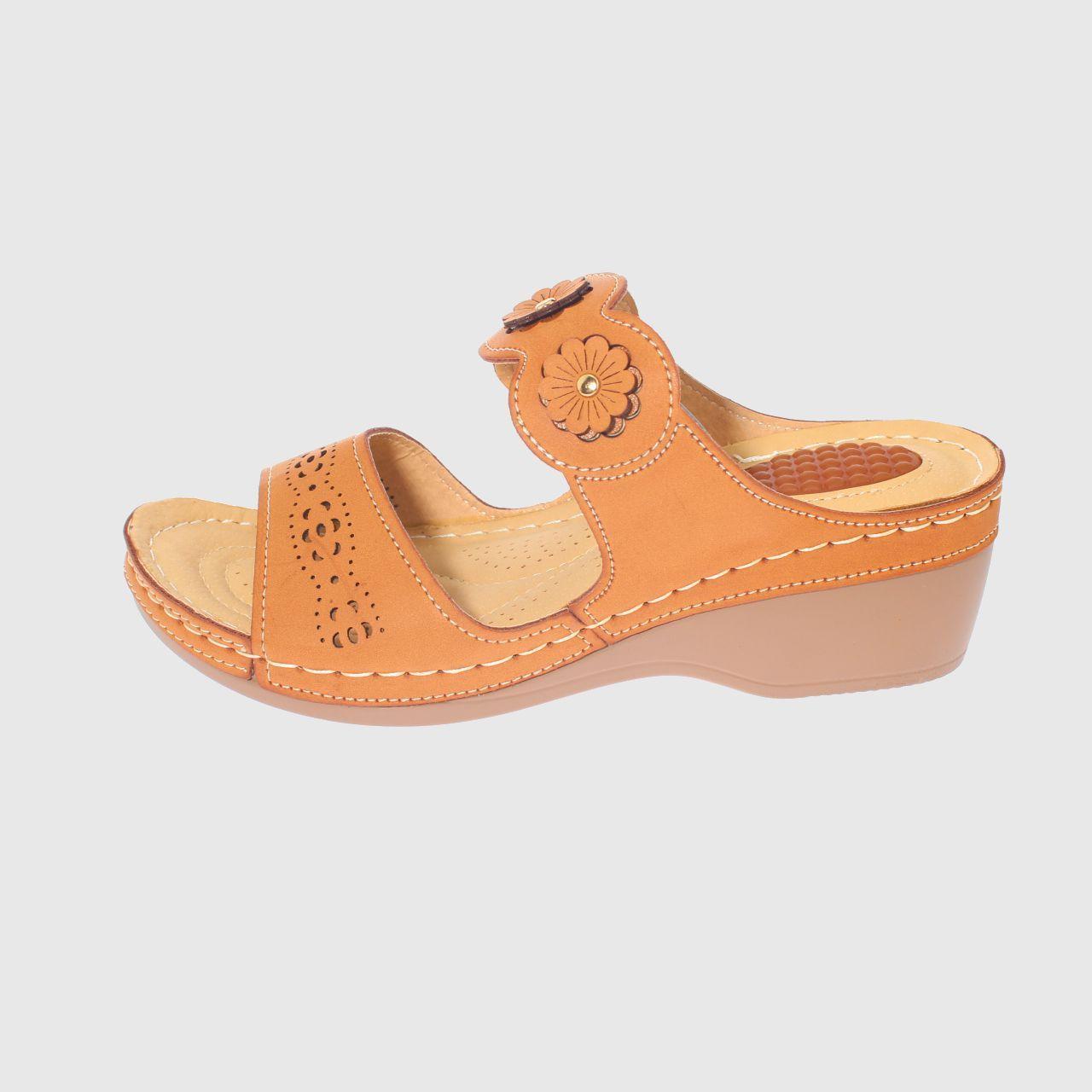 Sandalia Confort Camel Vía Franca Mujer-1