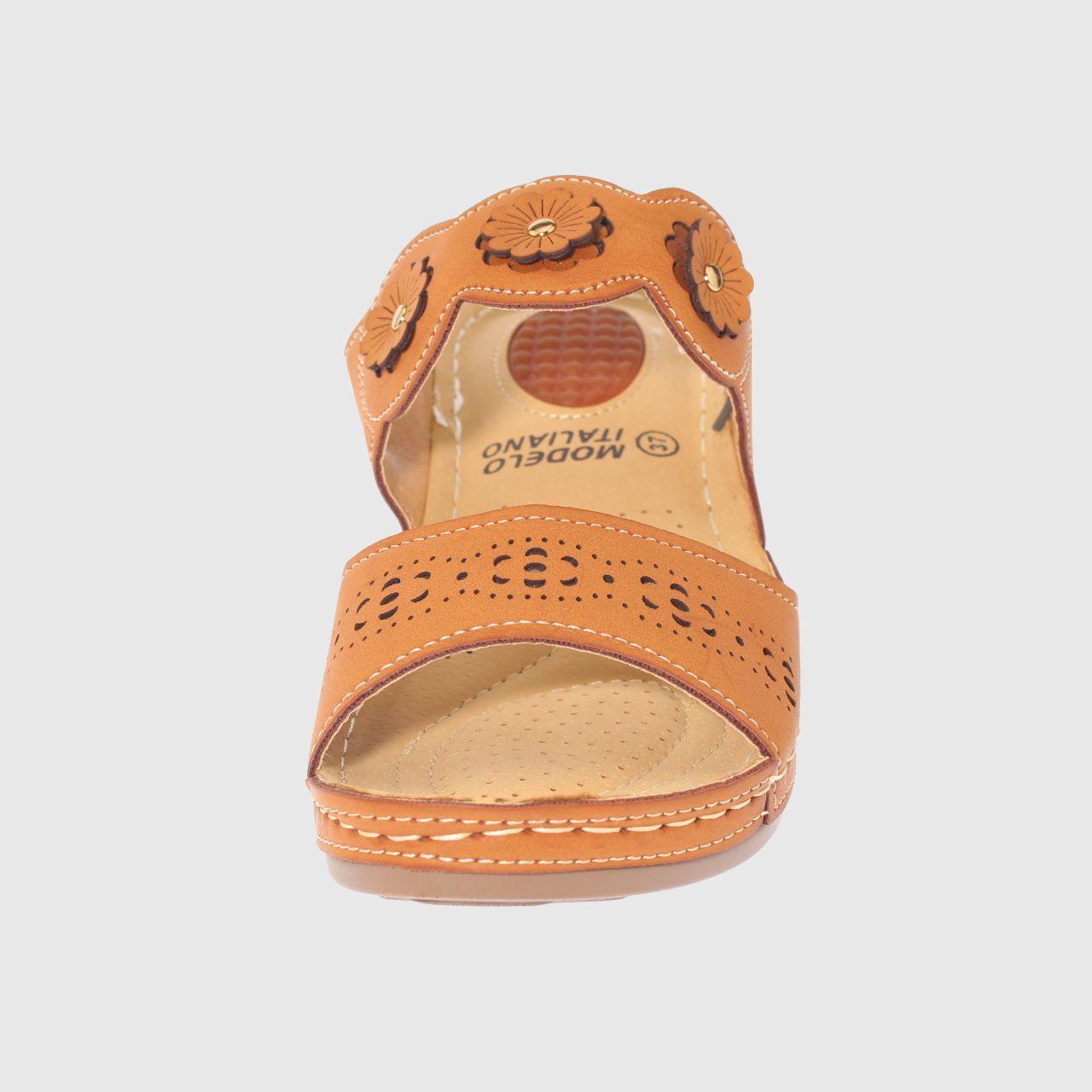 Sandalia Confort Camel Vía Franca Mujer-2