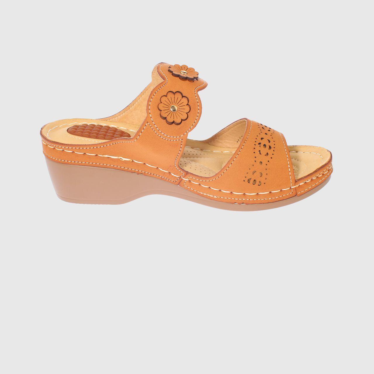Sandalia Confort Camel Vía Franca Mujer-3