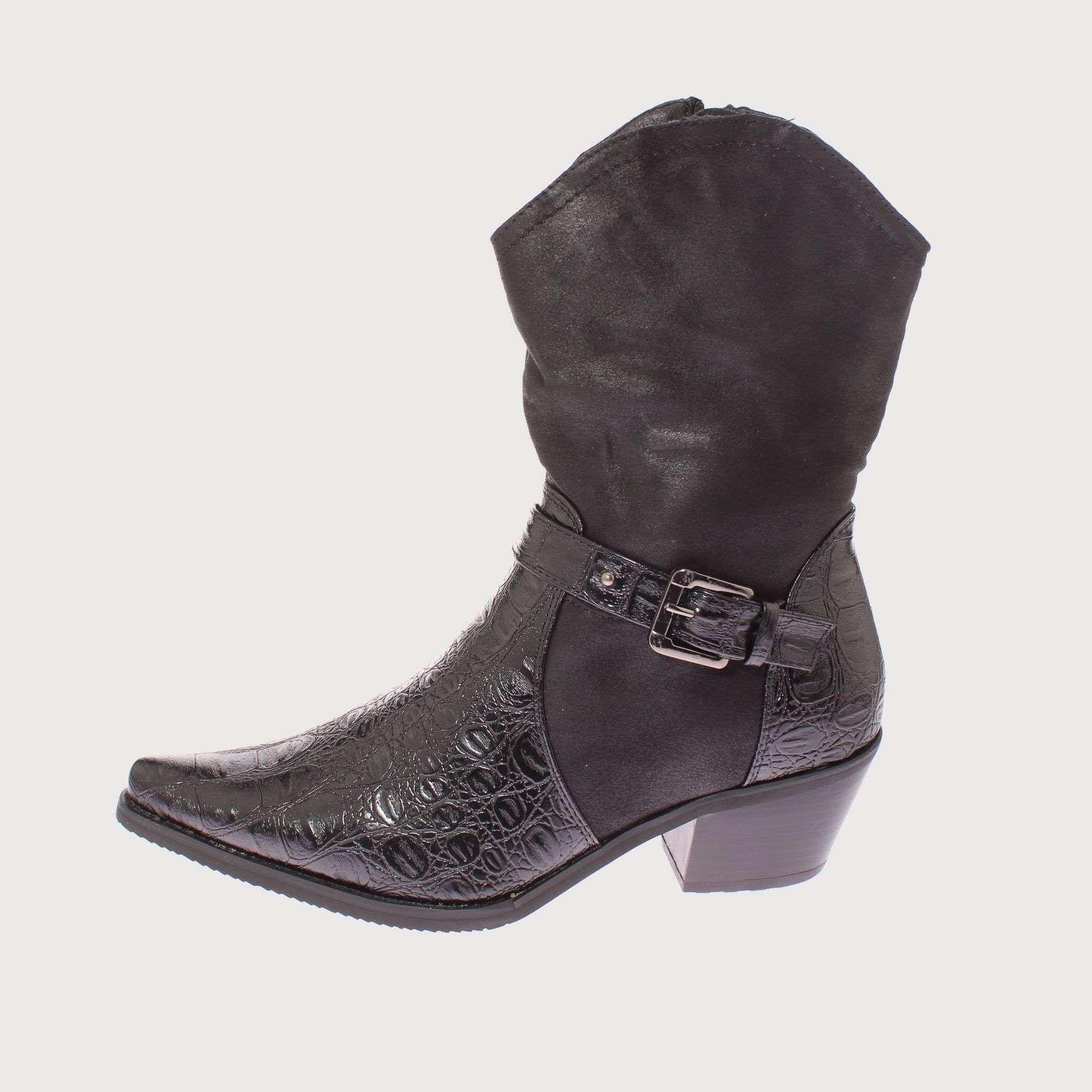 Bota Vaquera Negro Vía Franca Mujer Art: 52107BLACK-1