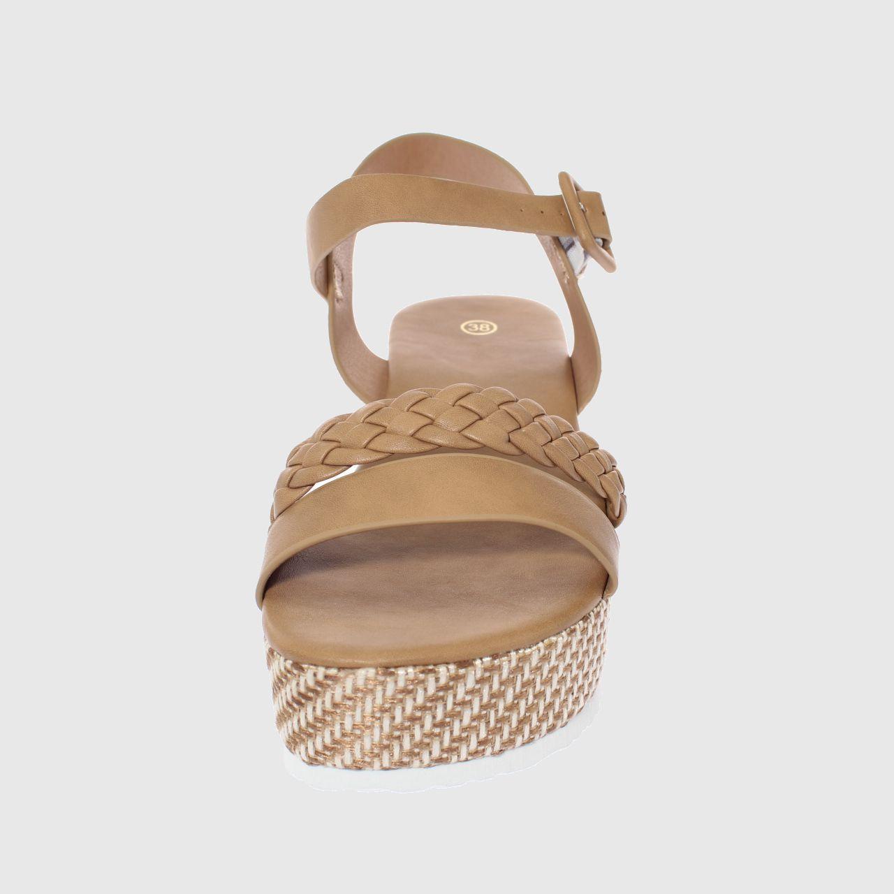 Sandalia Plataforma Khaki Vía franca Mujer-2