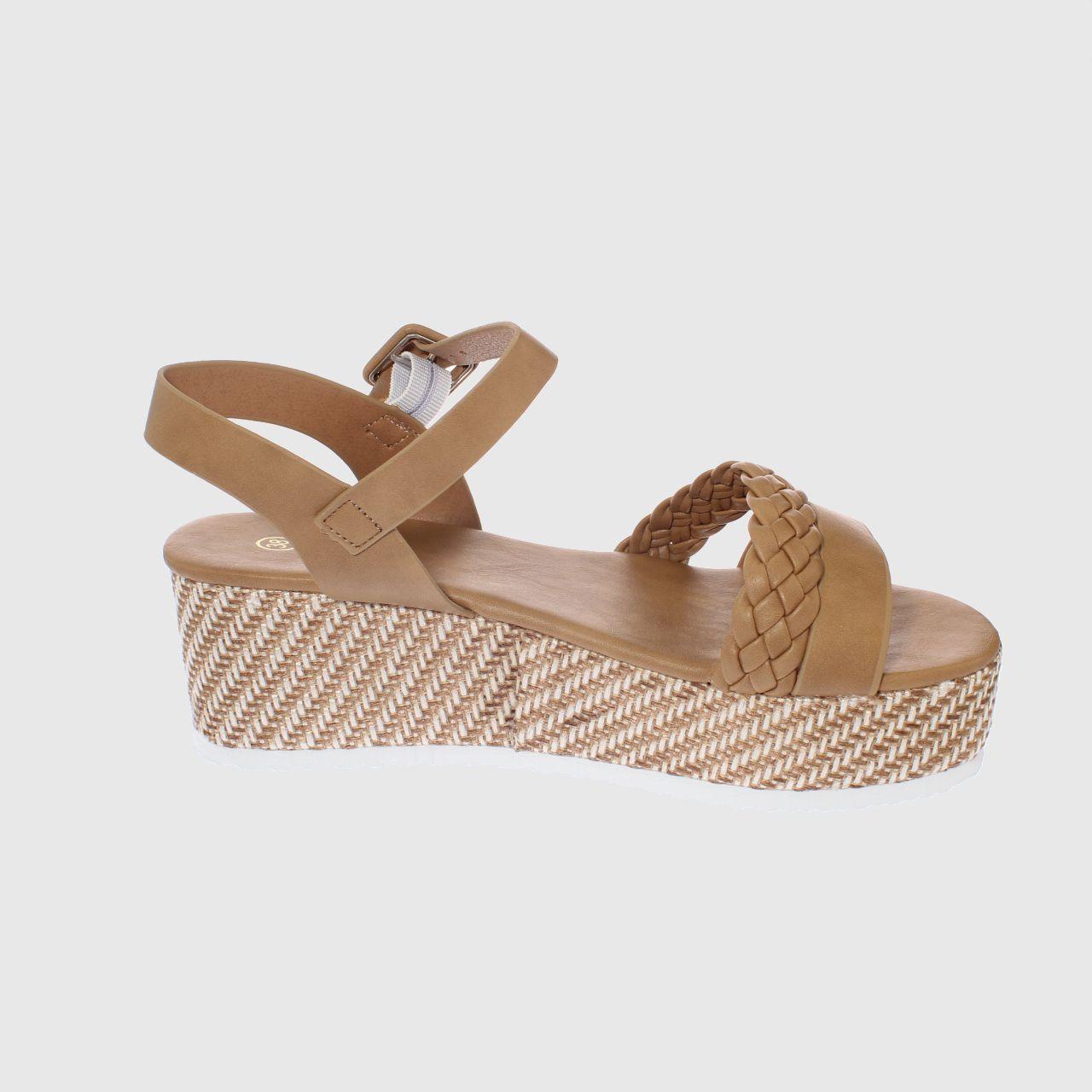 Sandalia Plataforma Khaki Vía franca Mujer-3