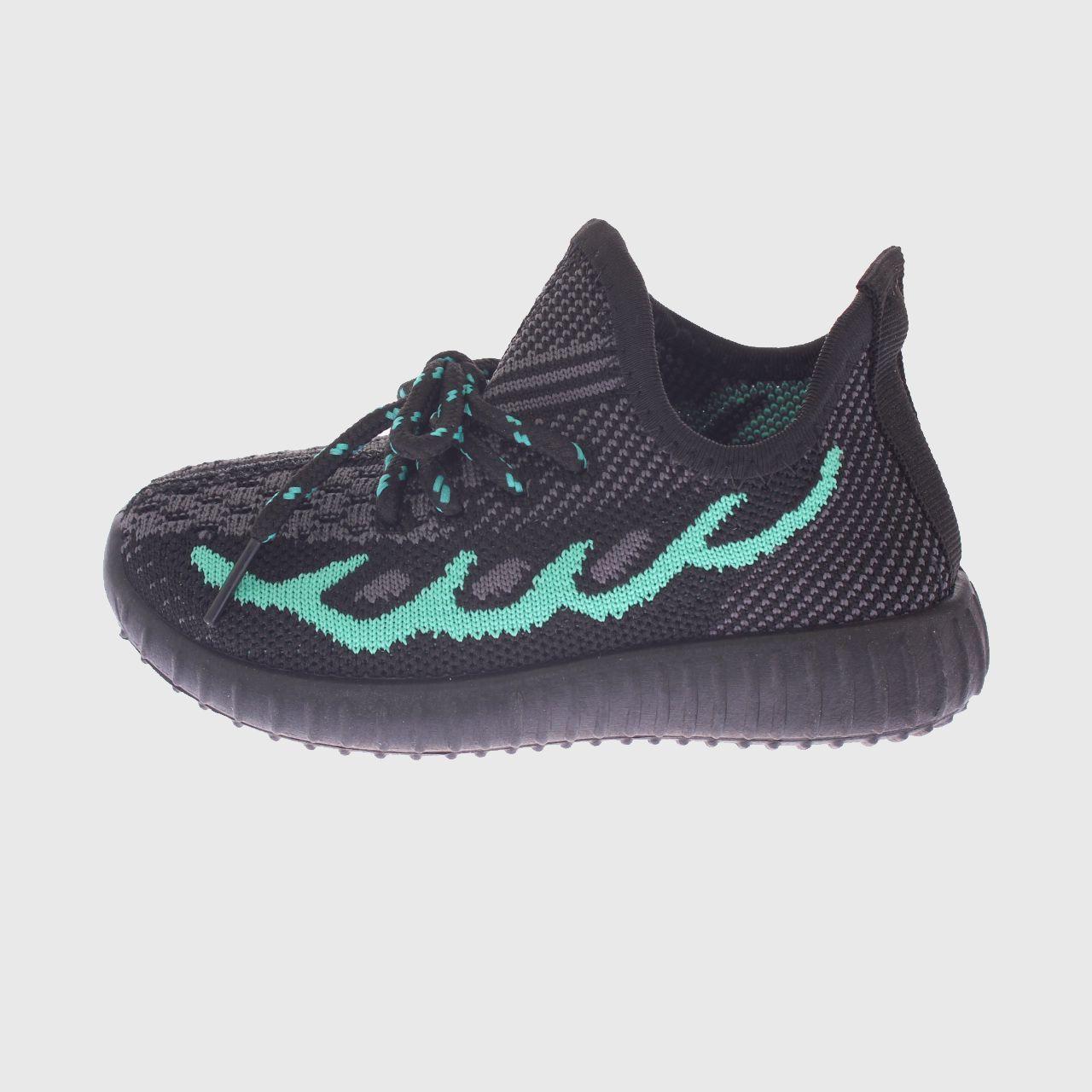 Zapatilla Kids Negro Verde Vía Franca Niño-1