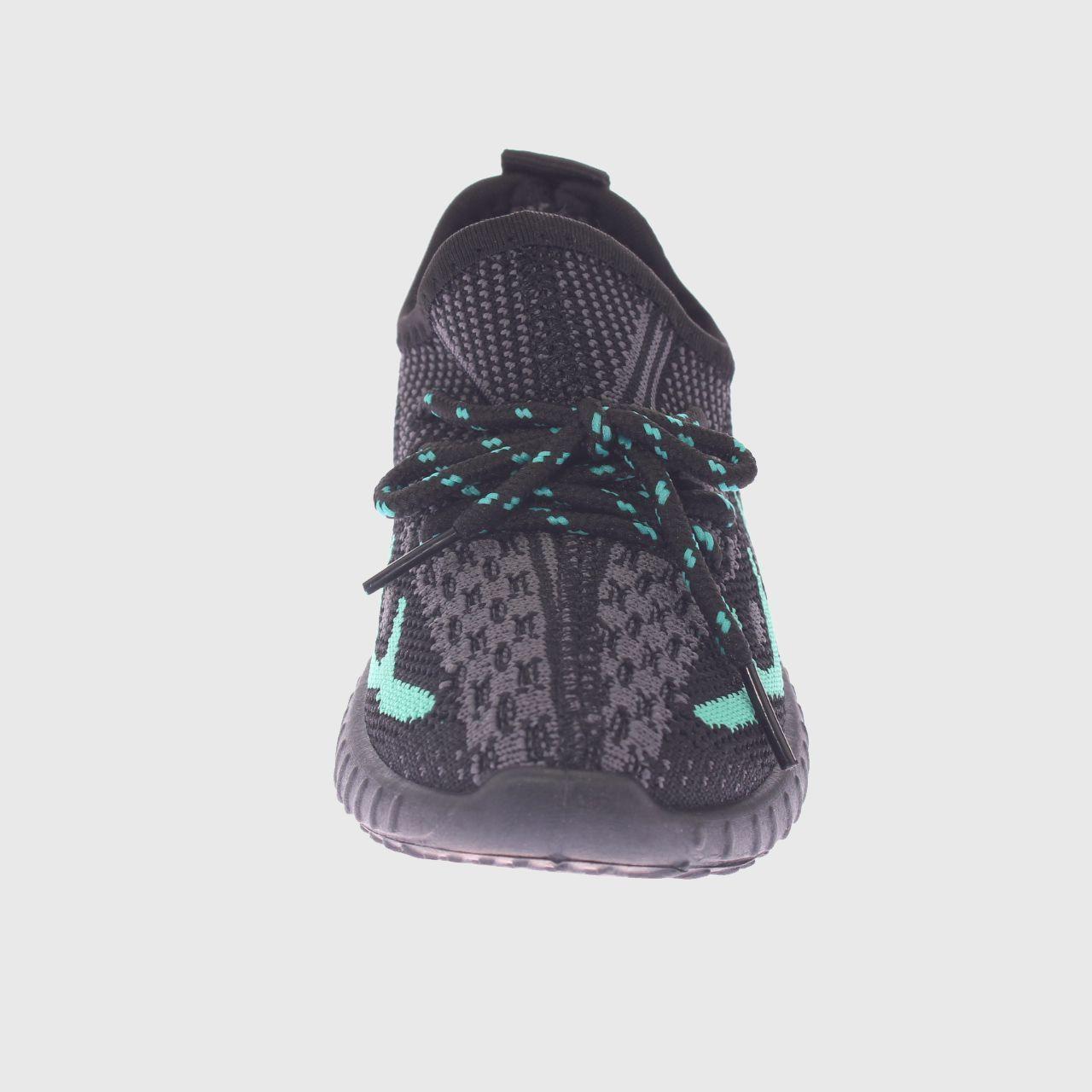 Zapatilla Kids Negro Verde Vía Franca Niño-2