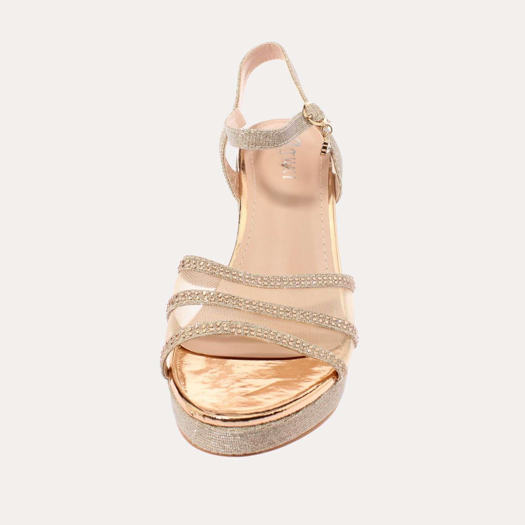 Zapato Tacón Dorado Vía Franca Mujer Art: 52212CHAMPAGNE-2