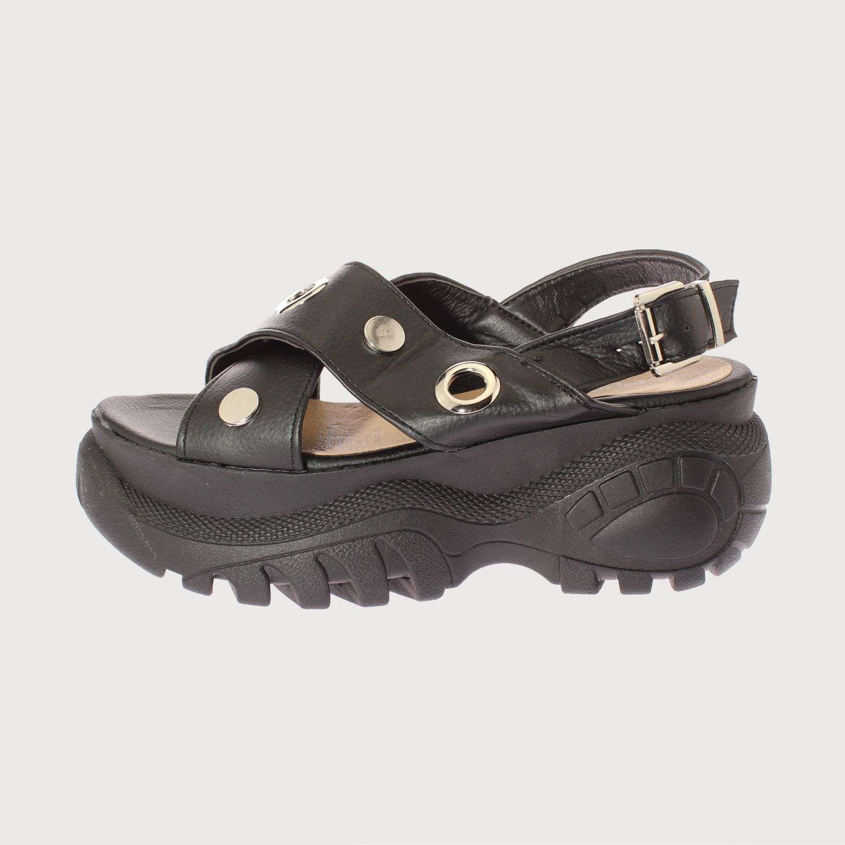 Sandalia Plataforma Negro Vía Franca Mujer Art: 5NLX011ABLACK-1