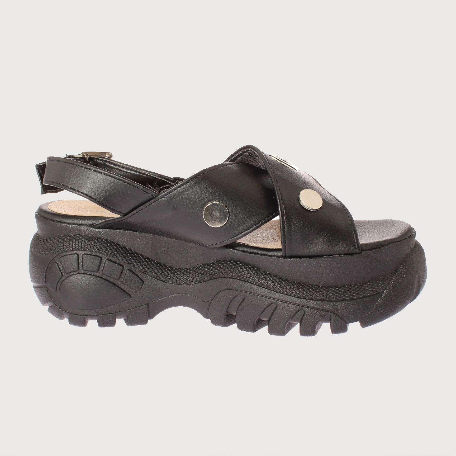 Sandalia Plataforma Negro Vía Franca Mujer Art: 5NLX011ABLACK-3