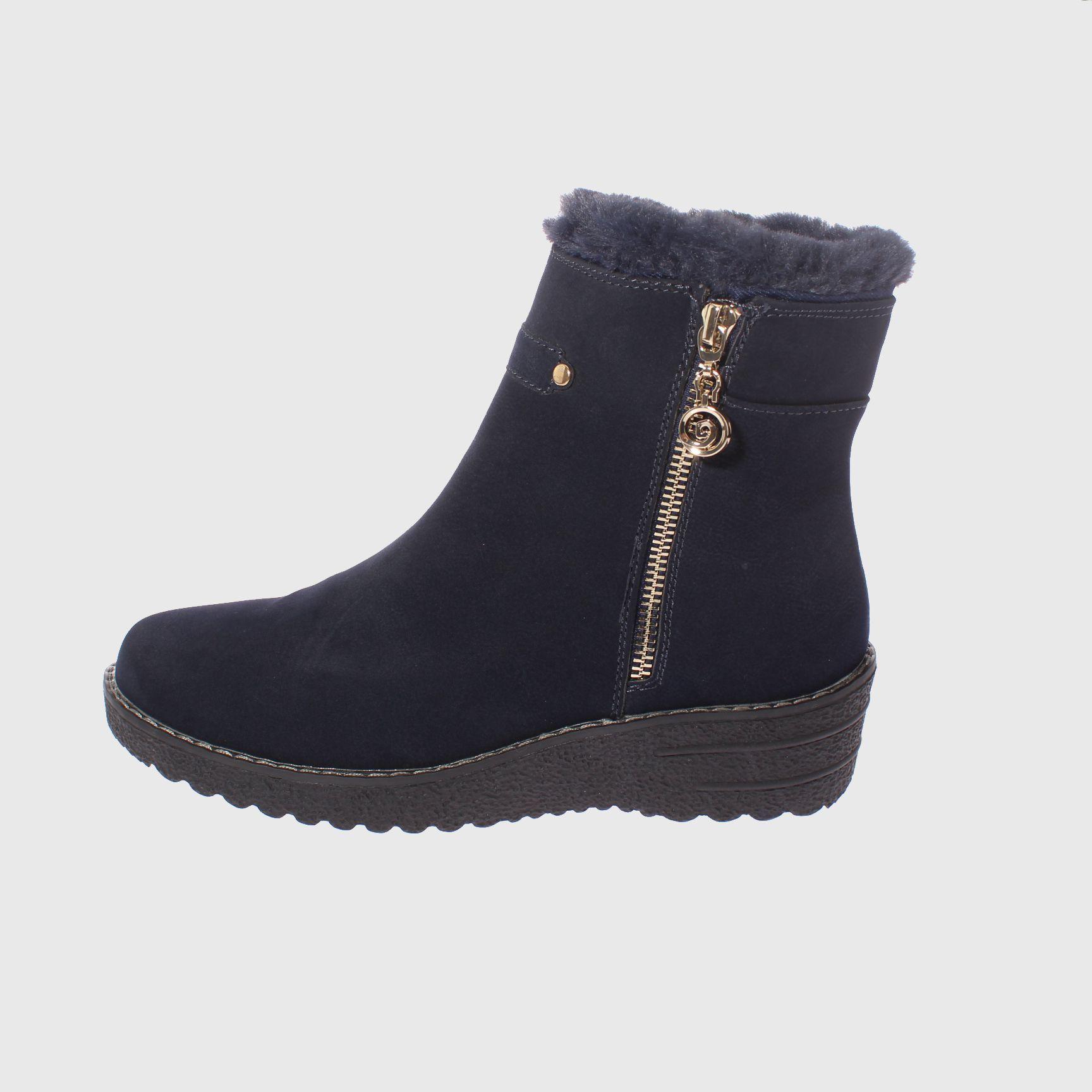 Botin Azul Marino Vía Franca Mujer-1