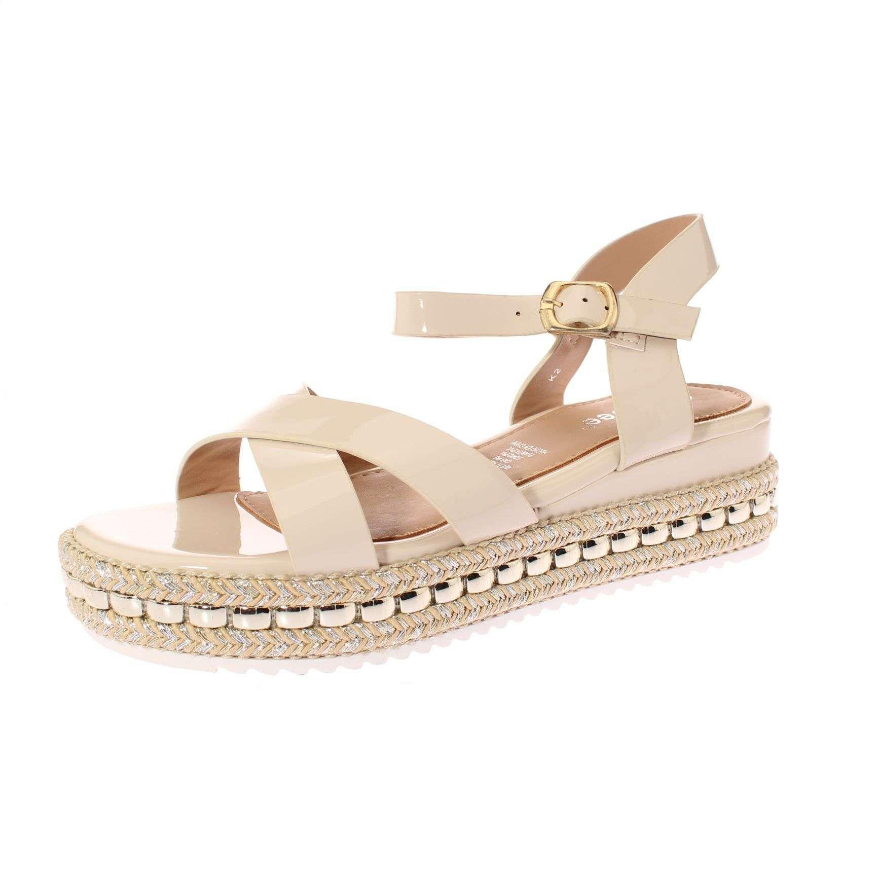 Sandalia Plataforma Beige Vía Franca Mujer Art: 5K2BEIGE-0