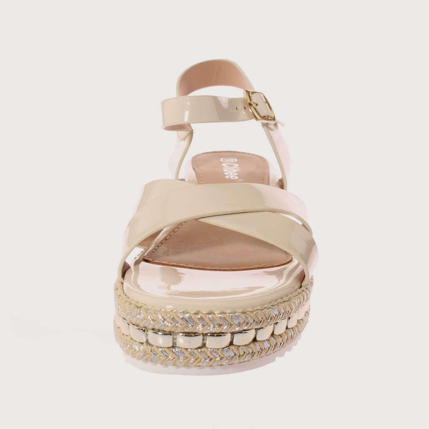 Sandalia Plataforma Beige Vía Franca Mujer Art: 5K2BEIGE-2