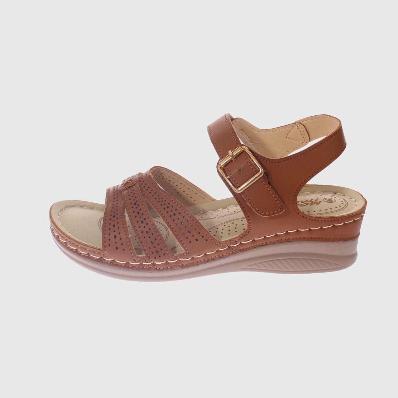 Sandalia Confort Camel Vía Franca Mujer-1