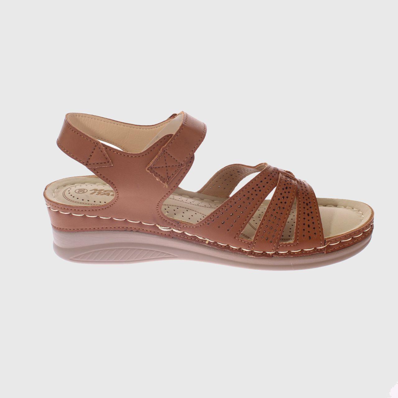Sandalia Confort Camel Vía Franca Mujer-3