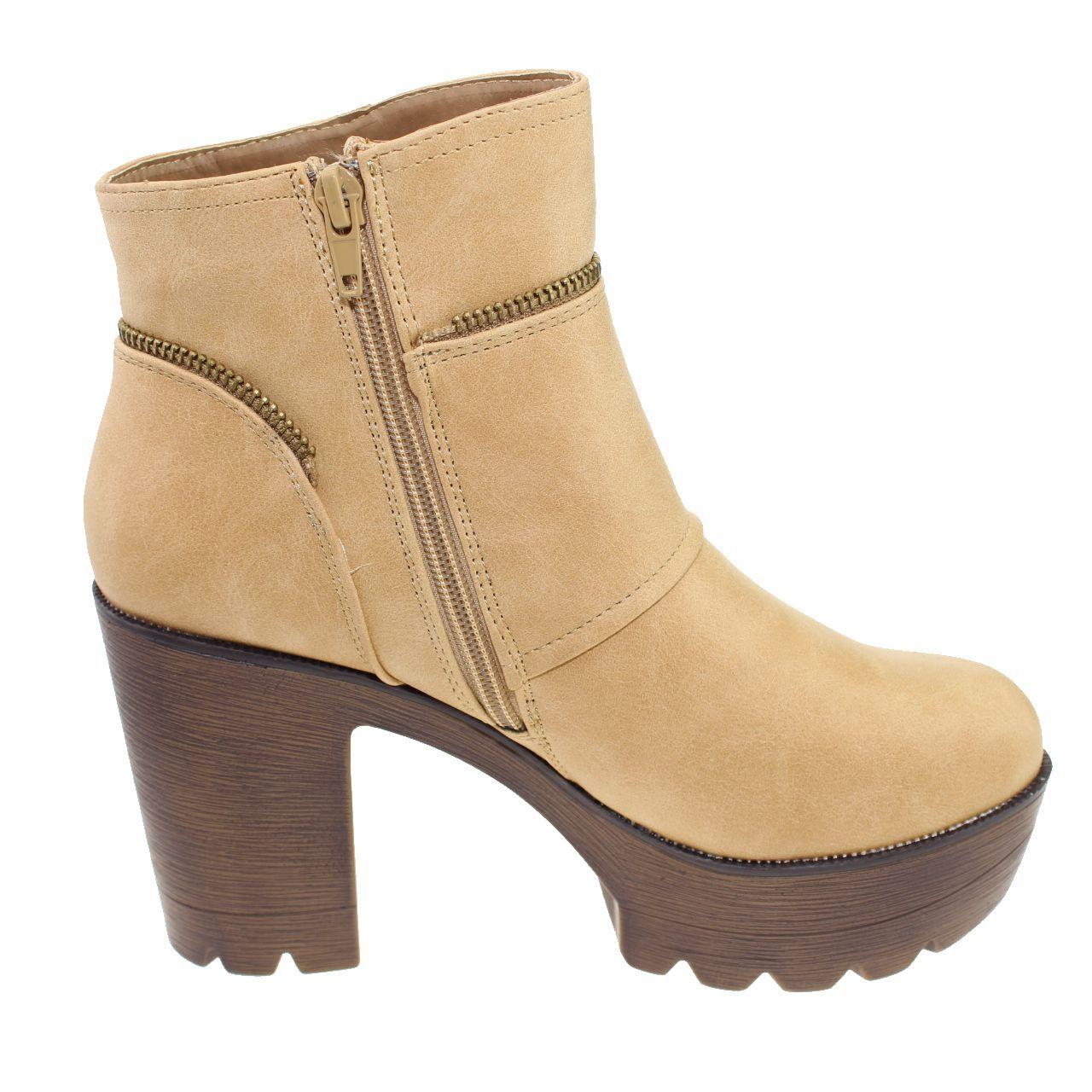 Botín Camel Vía Franca Mujer-2