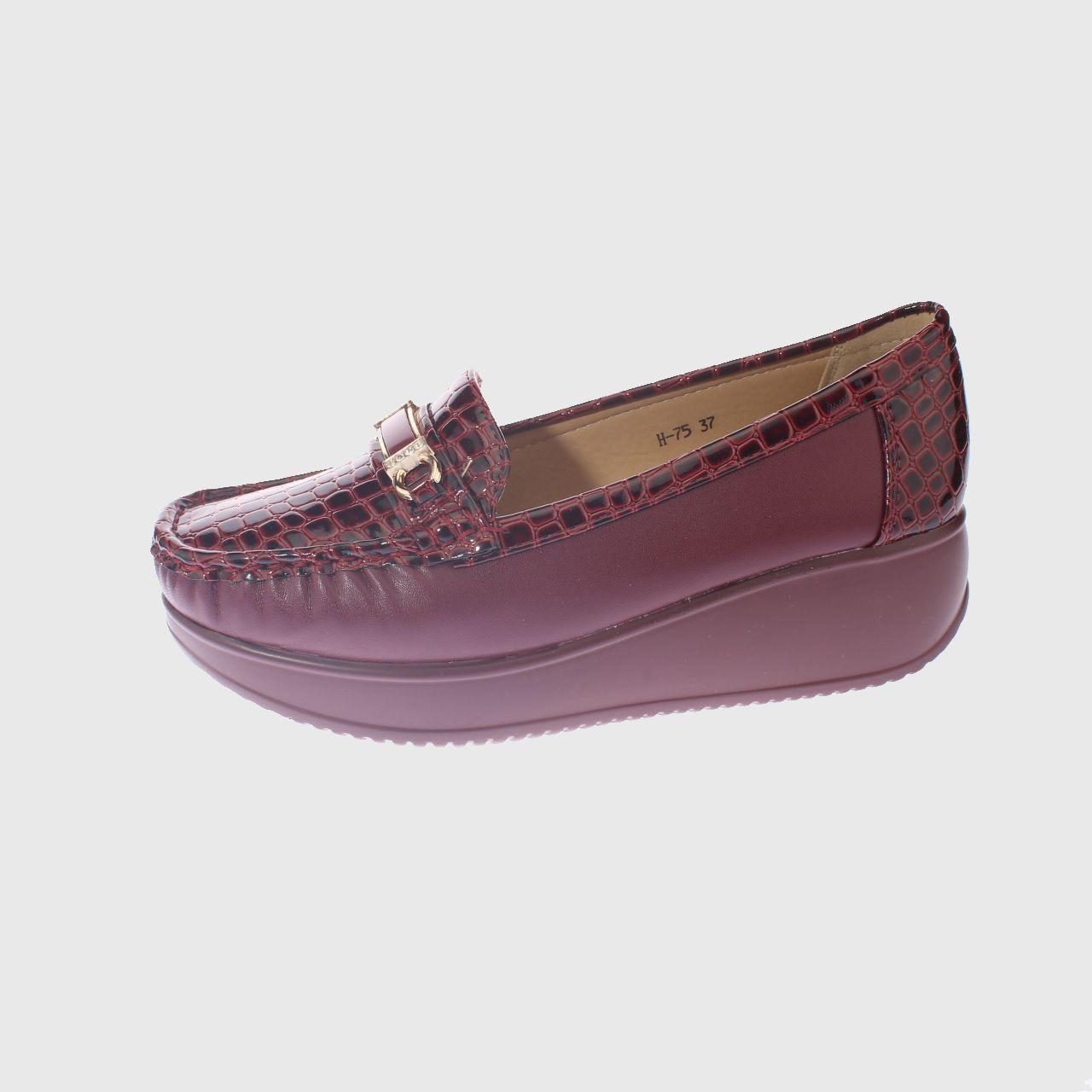 Mocasín Platafoma Vino Vía Franca Mujer-1