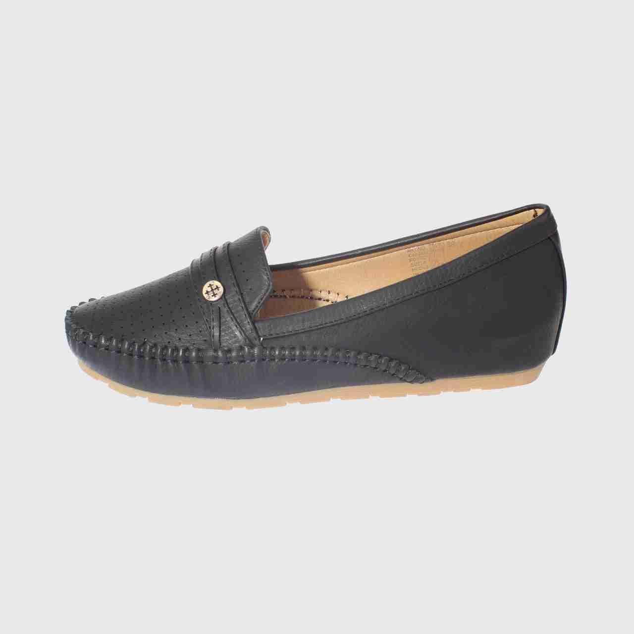 Mocasín Confort Negro Vía Franca Mujer-1