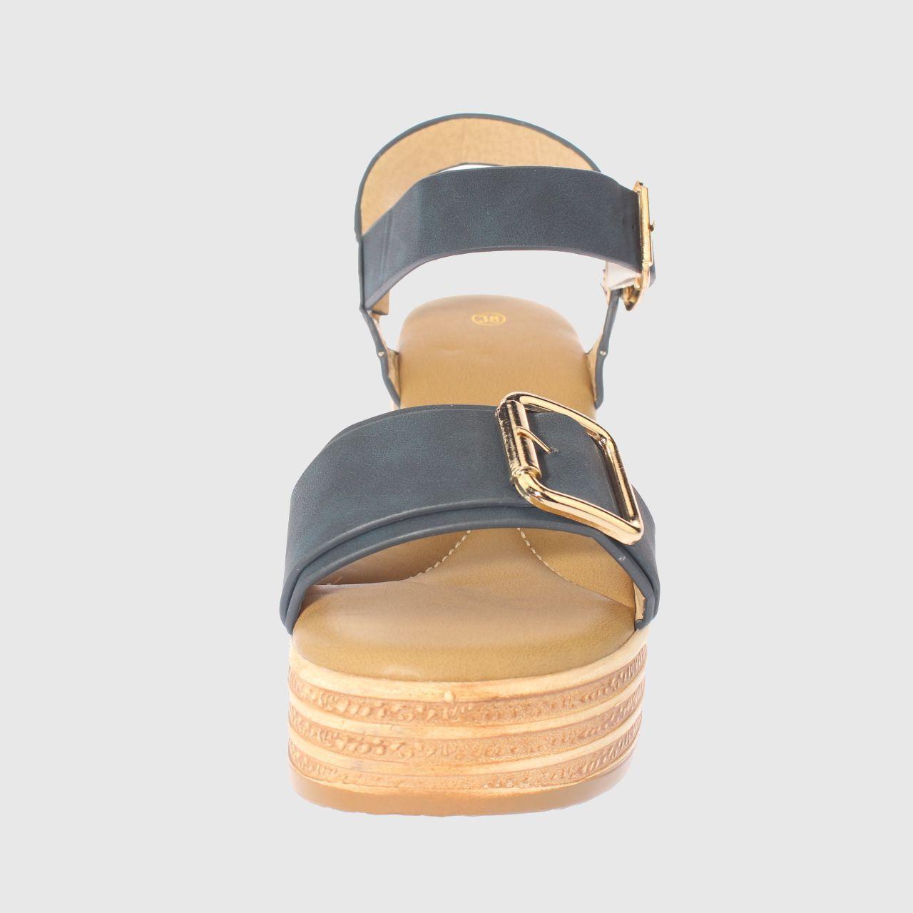 Sandalia Plataforma Navy Vía Franca Mujer-2