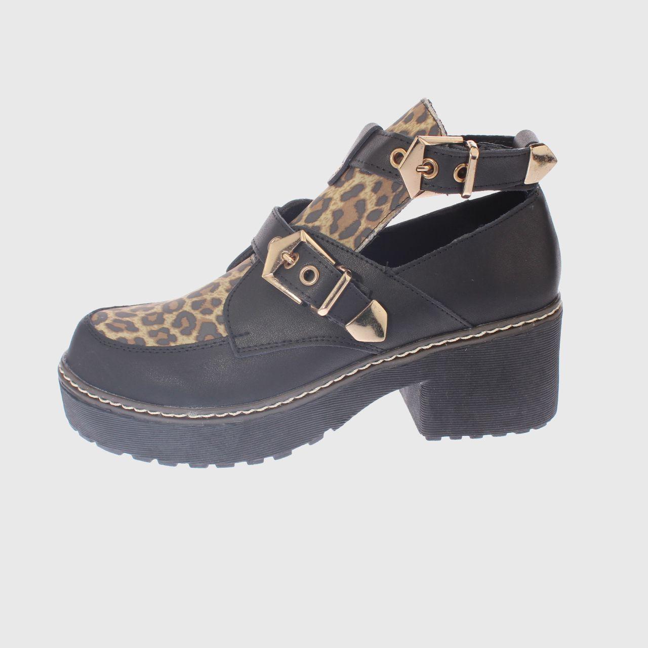 Botín Leopardo Negro Vía franca Mujer-1