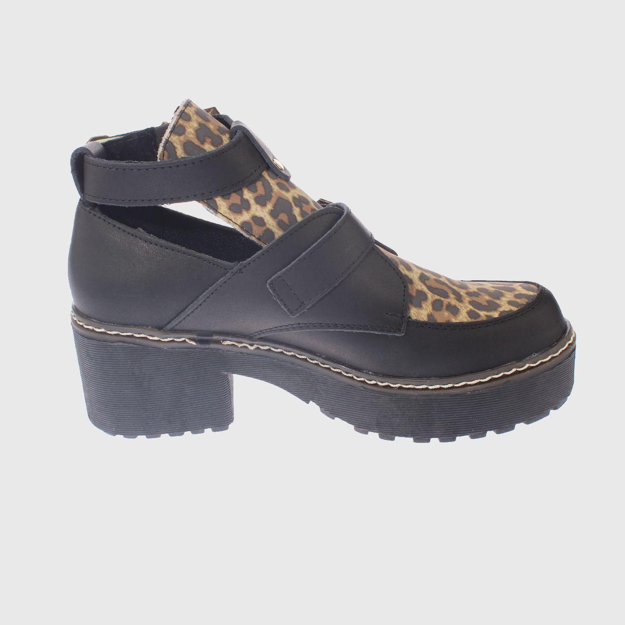 Botín Leopardo Negro Vía franca Mujer-3