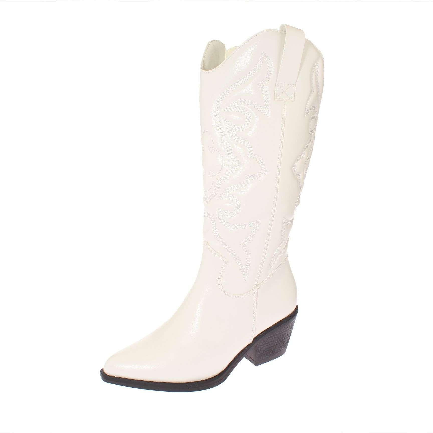 Bota Vaquera Blanco Vía Franca Mujer Art: 5PG230745WHITE-0