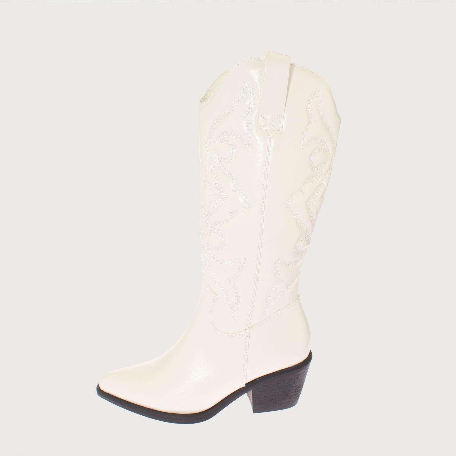 Bota Vaquera Blanco Vía Franca Mujer Art: 5PG230745WHITE-1