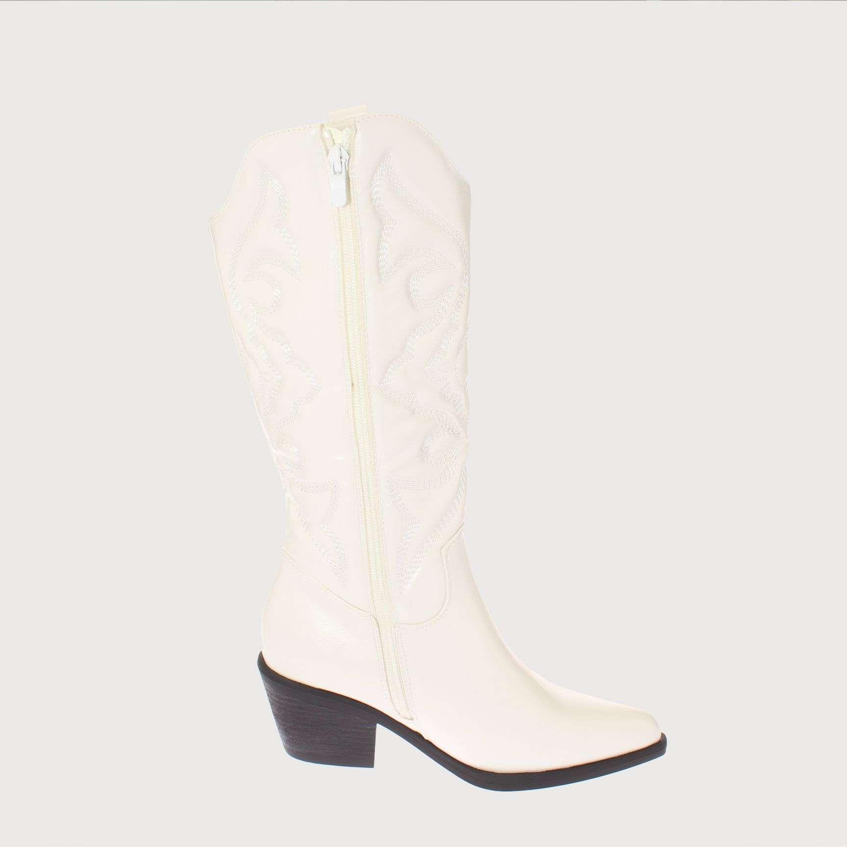 Bota Vaquera Blanco Vía Franca Mujer Art: 5PG230745WHITE-3