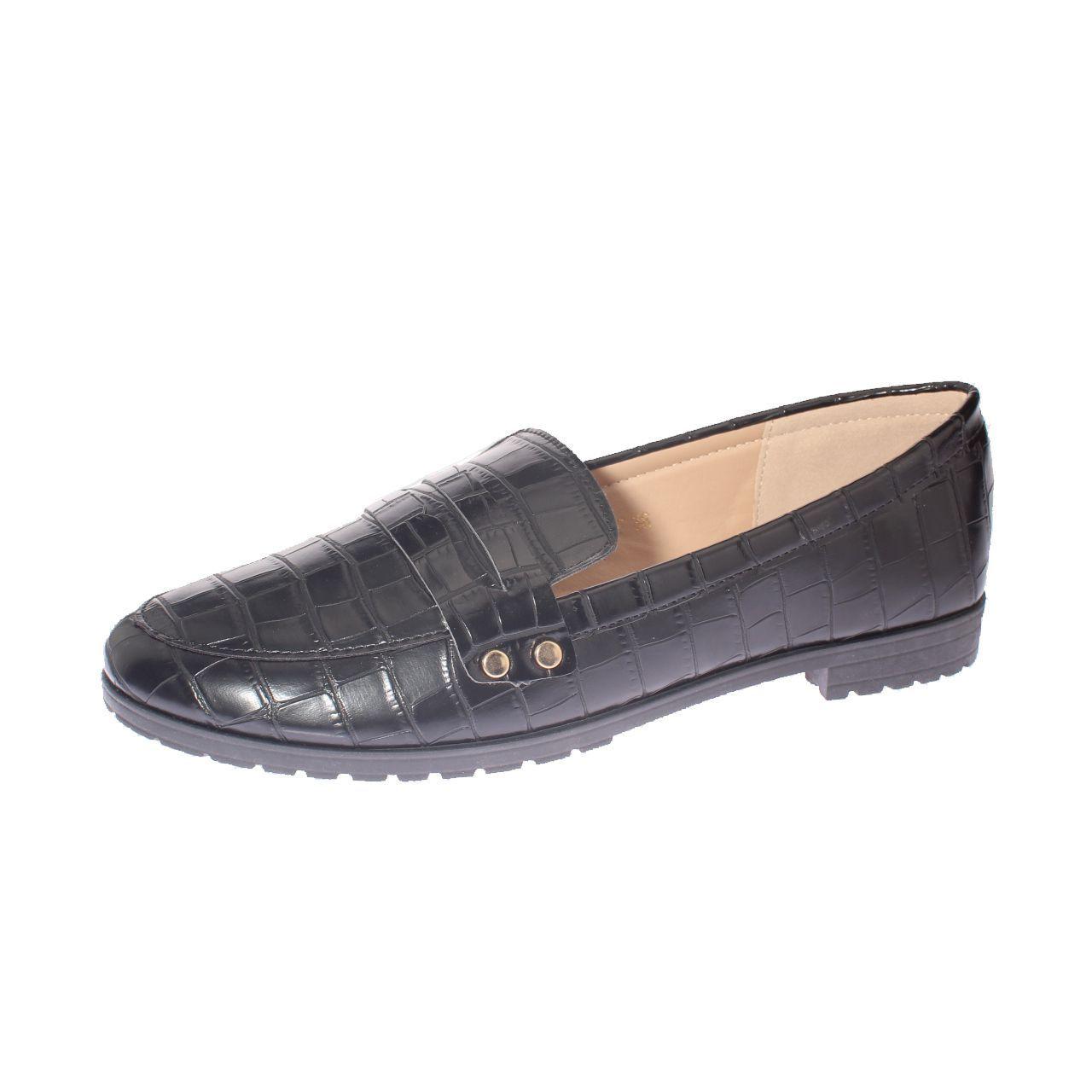 Mocasín Negro Vía Franca Mujer-0