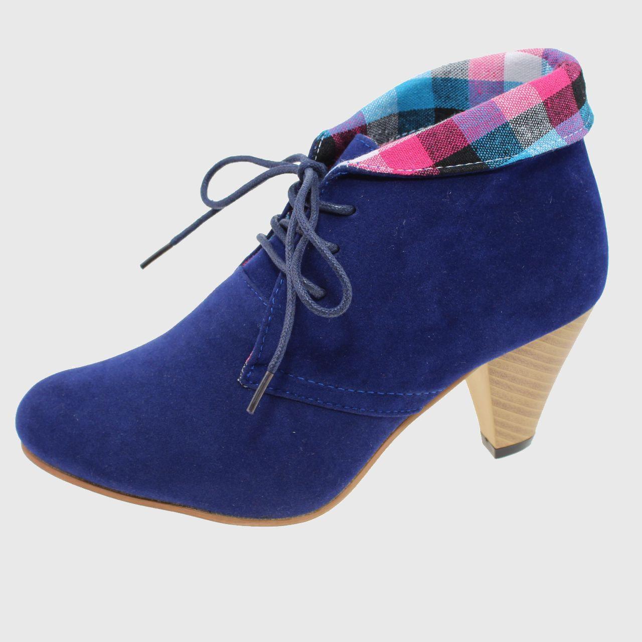Botín Tacón Escoces Azul Vía Franca Mujer-3