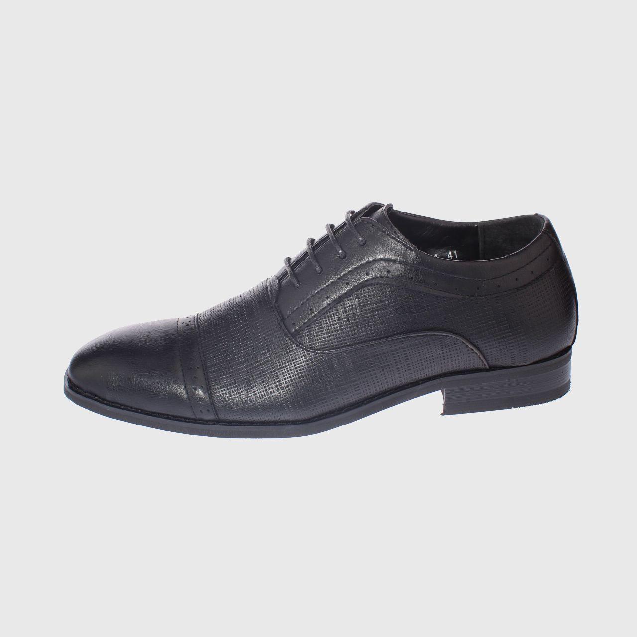 Zapato Vestir Negro Vía Franca Hombre-1