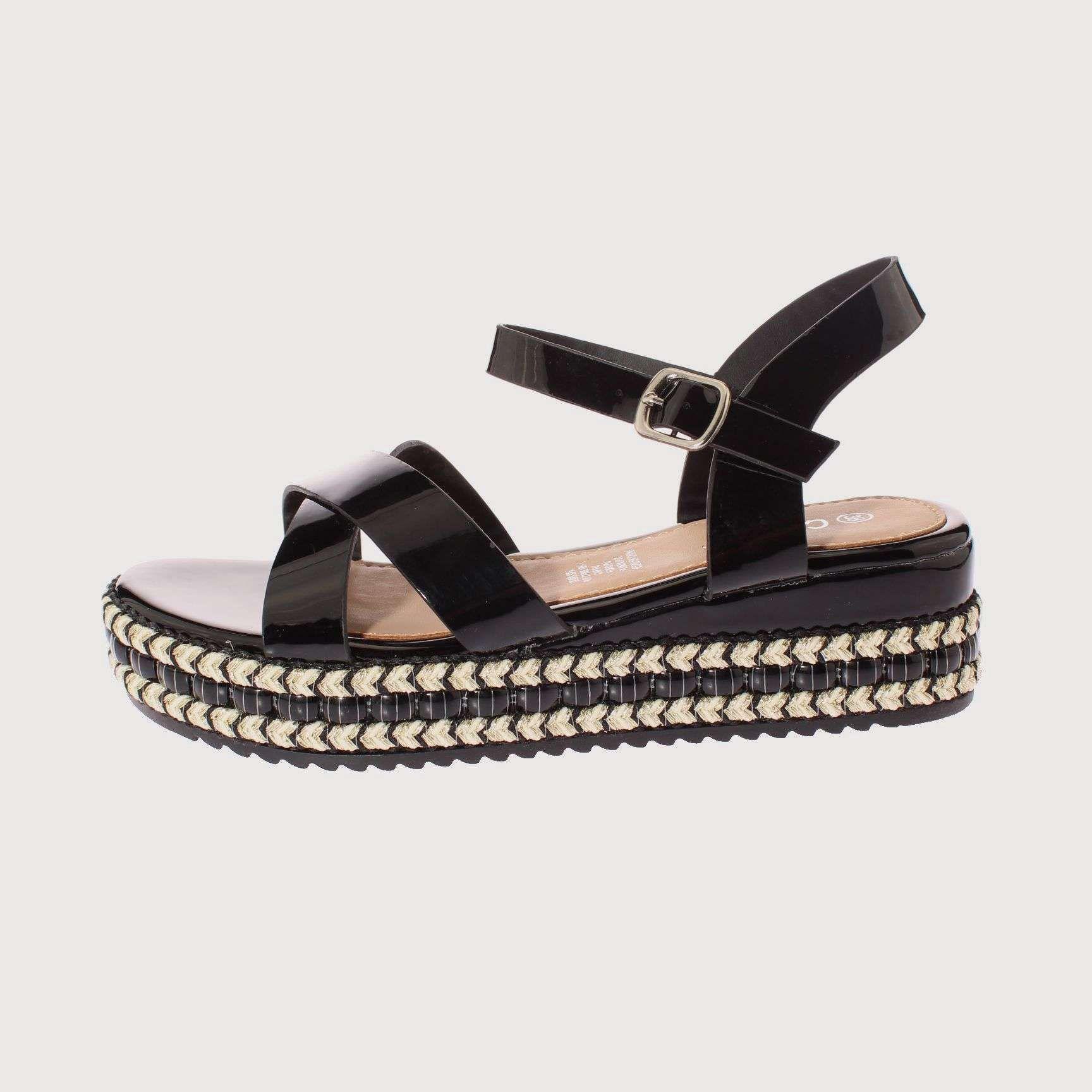 Sandalia Plataforma Negro Vía Franca Mujer Art: 5K2BLACK-1
