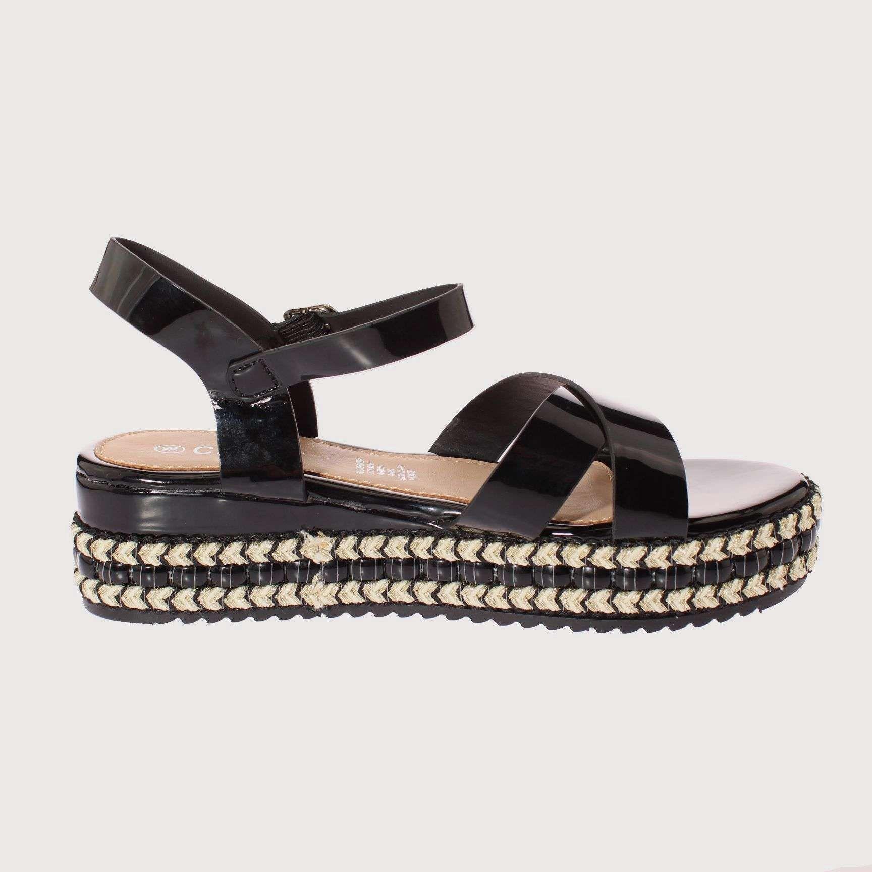 Sandalia Plataforma Negro Vía Franca Mujer Art: 5K2BLACK-3