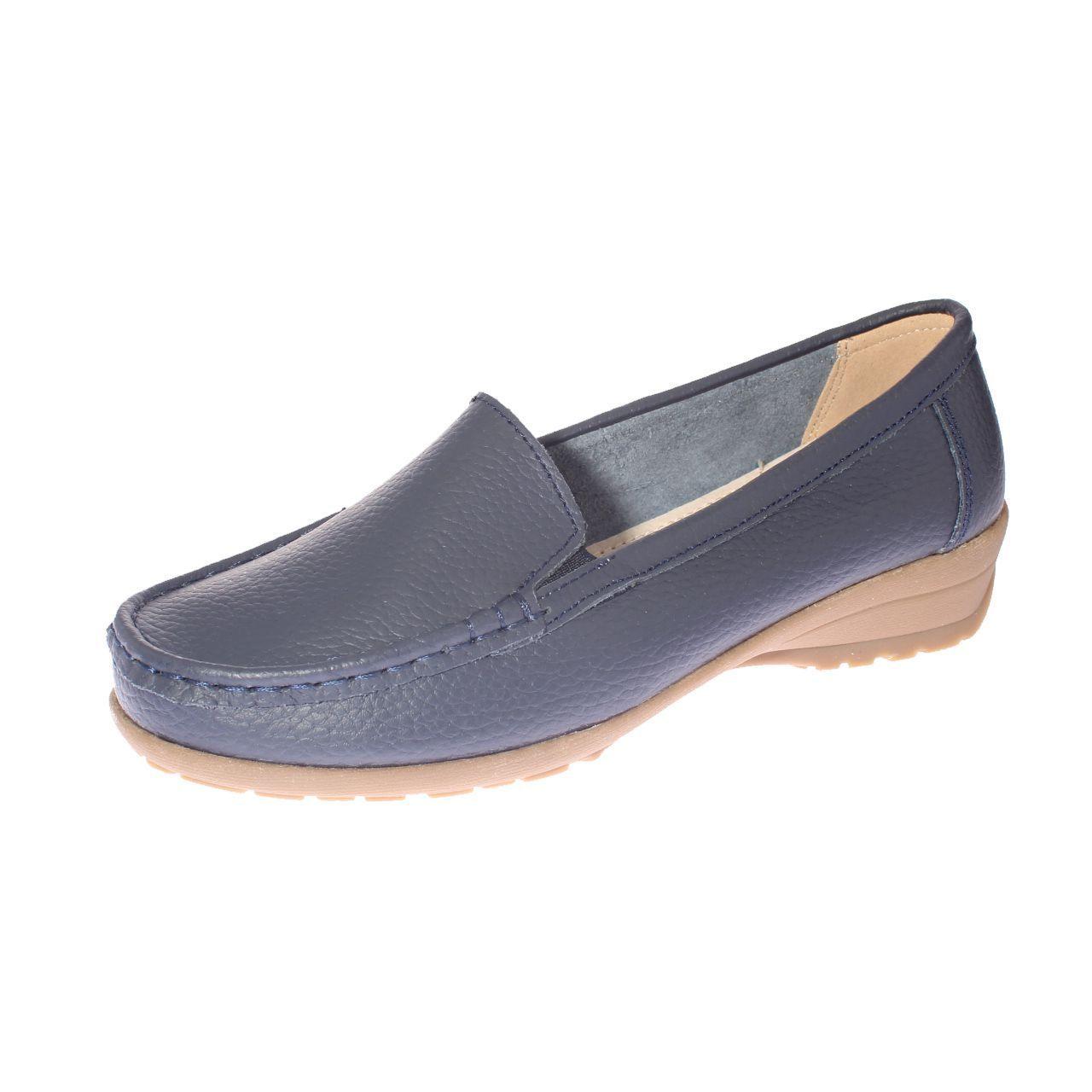 Mocasín Cuero Navy Vía Franca Mujer-0