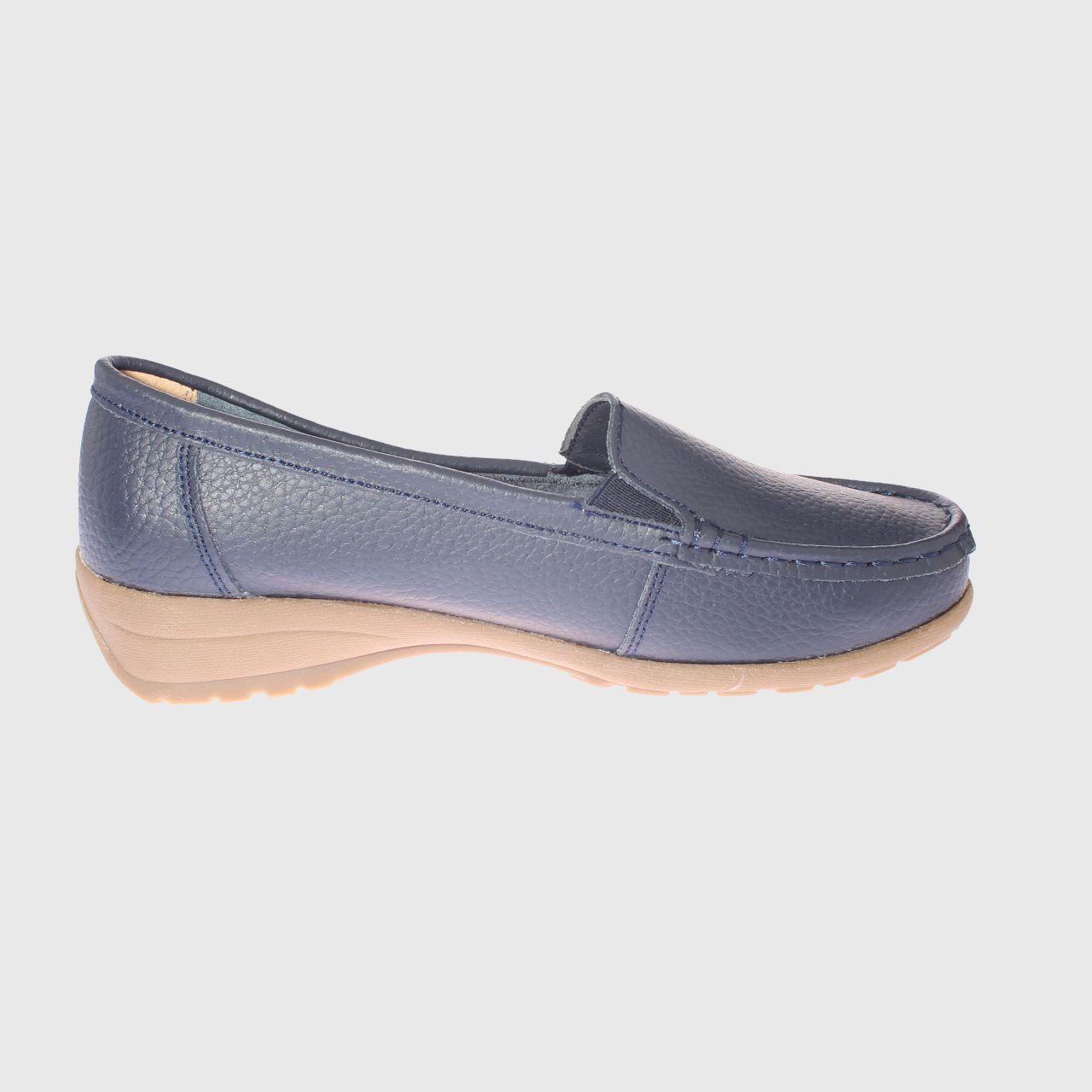 Mocasín Cuero Navy Vía Franca Mujer-3