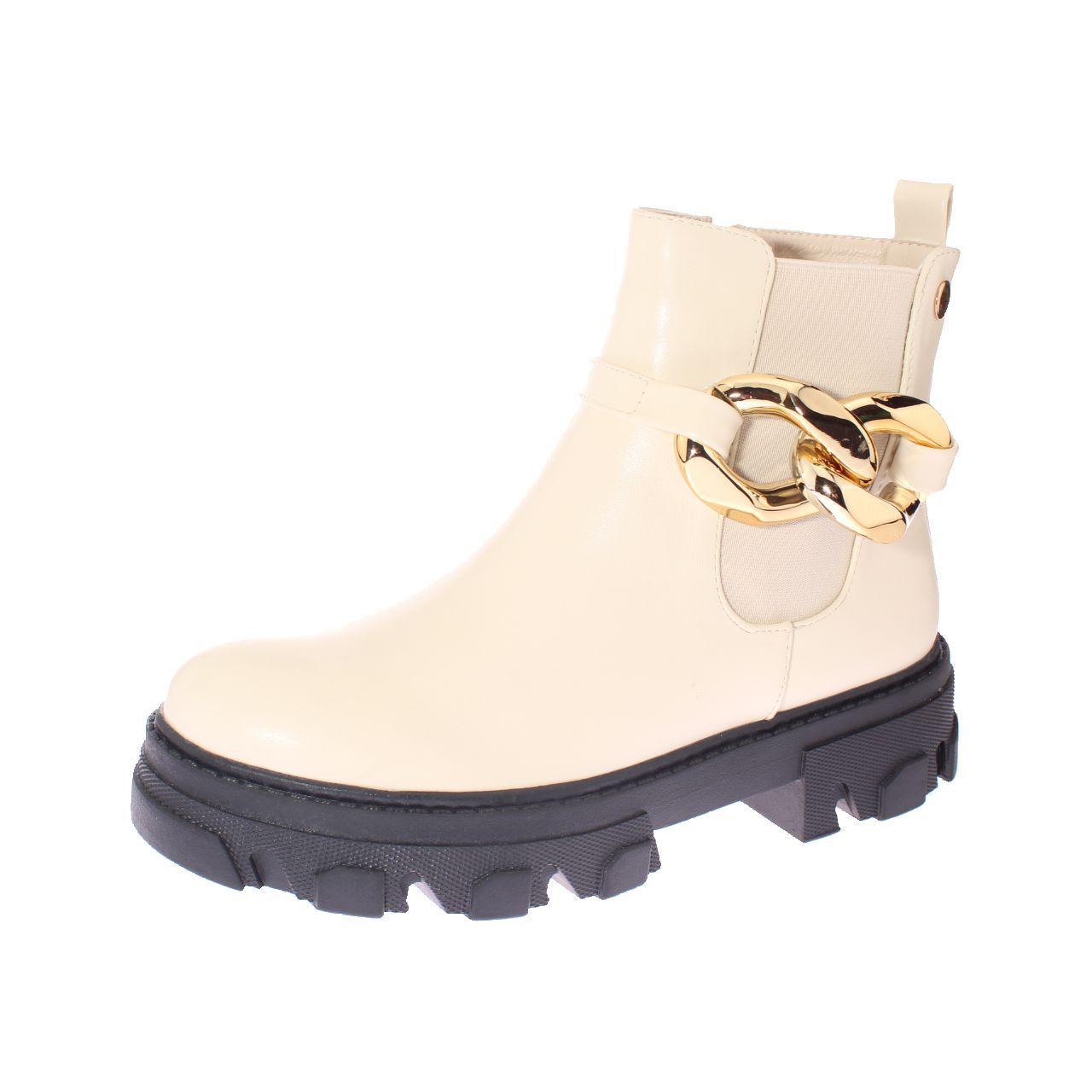 Botín cadena Beige Vía Franca Mujer-0