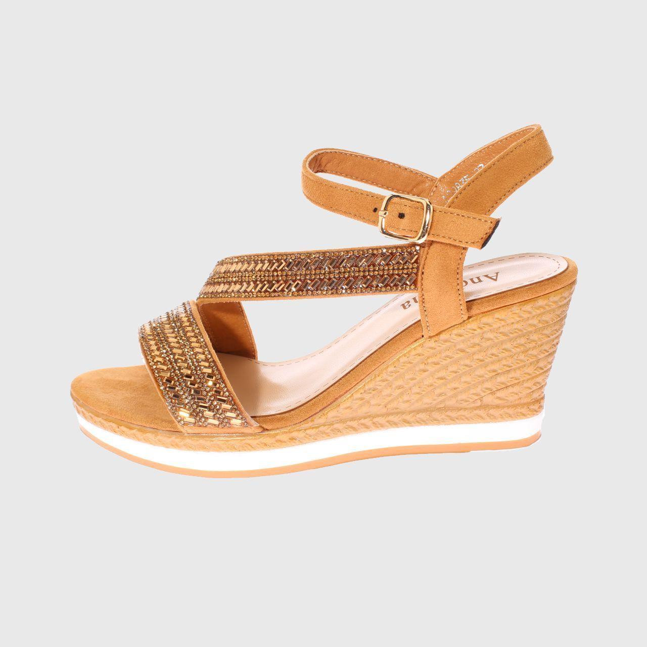 Sandalia Terraplén Camel Vía Franca Mujer-1