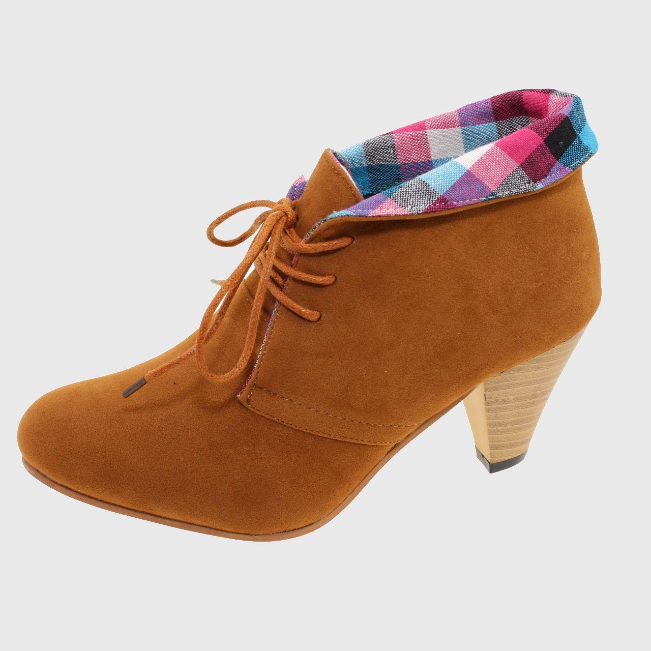 Botín Tacón Escoces Kaki Vía Franca Mujer-3