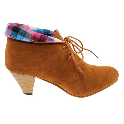 Botín Tacón Escoces Kaki Vía Franca Mujer-7