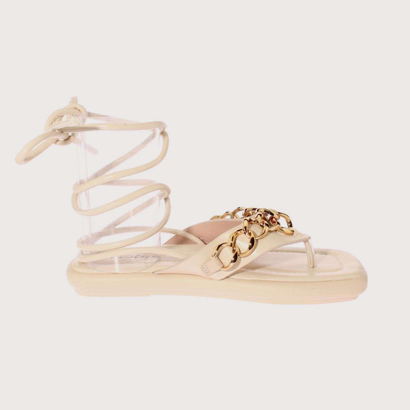 Sandalia Romana Beige Vía Franca Mujer Art: 5G9838F3BEICHS-3